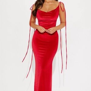 Fashion Nova Bianca Velvet Maxi Dress